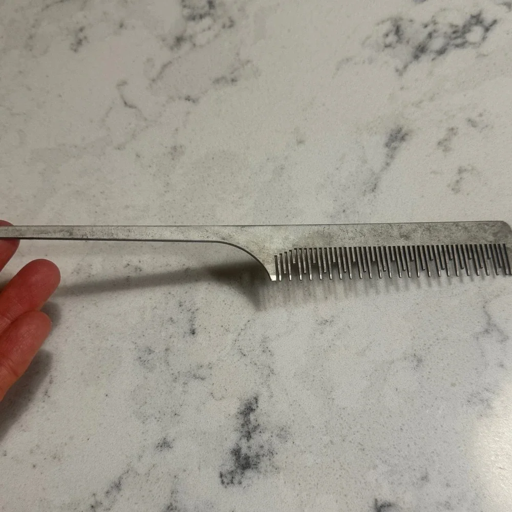 Vintage Goody Aluminum Rat Tailed Comb‎ Made in the USA 8 inch